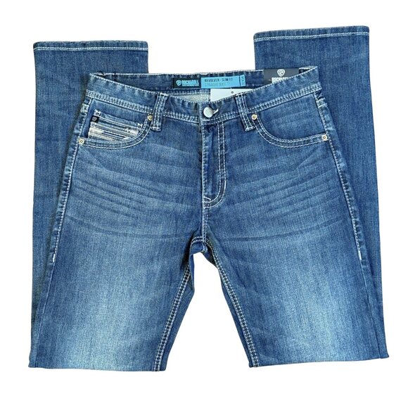 NEW Rock & Roll Denim Men's Revolver Slim Fit Straight Boot Jeans – Size 32x34 - Picture 3 of 7